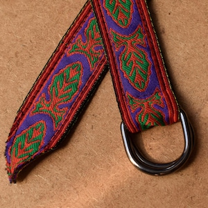 Moderner Jacquard-Gürtel, D-Ring-Streifen, für Hose oder Taille, für Frauen oder Männer, mit Blättermuster, 4 Farben, einstellbare Länge 6