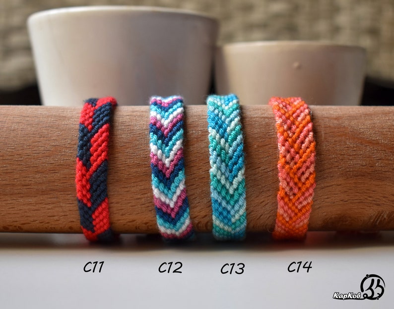 Friendship Bracelet-Handmade for wrist or Anklets ,Braided cotton Bracelet , Bohemian style , Macrame , gifts , Knotted bracelet ,Jewelry zdjęcie 2