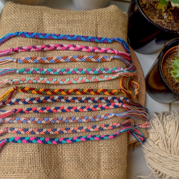 Braided cotton Bracelet  ,Friendship Bracelet-Handmade for wrist or Anklets , Bohemian style , Macrame , gifts , Knotted bracelet ,Jewelry