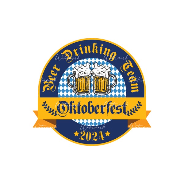 Oktoberfest 2024 Stein Logo / Beer Drinking Team. Instant Download.