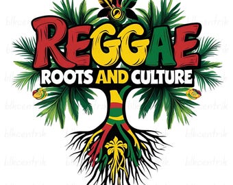 Reggae Roots PNG: design per maglietta del festival caraibico (download digitale)