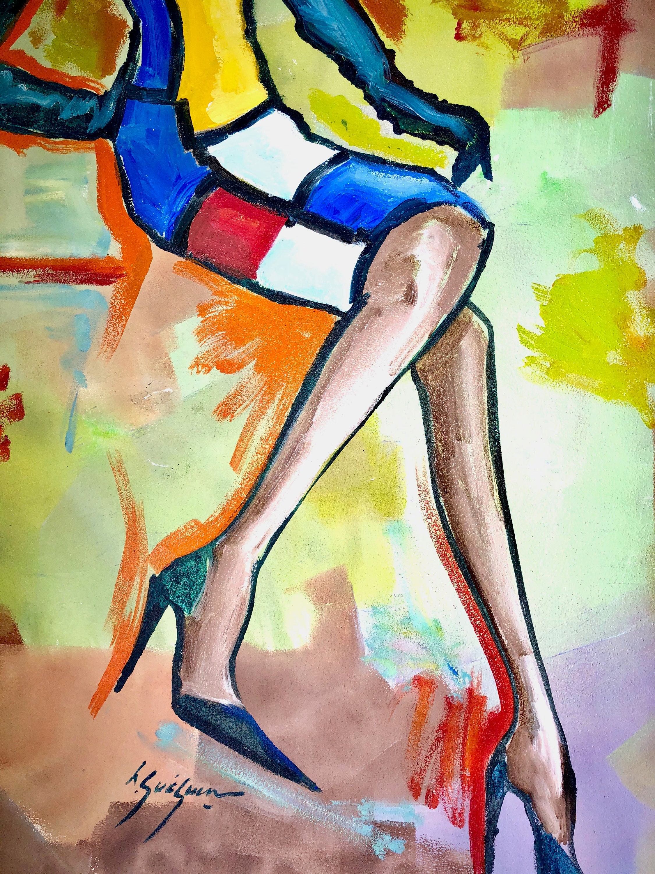 En Hommage Àyves Saintlaurent Défilé Robe Mondrian