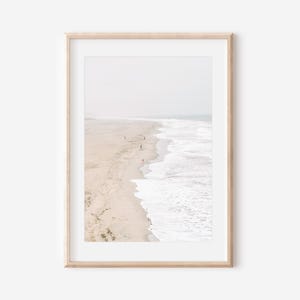 Impression océan, impression océan aérienne, décoration côtière, art mural plage pastel, impression vagues de l'océan, affiche minimaliste moderne, tons neutres