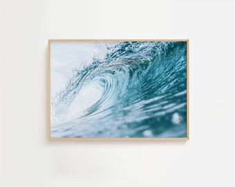Ocean Wave Photography Print, Coastal Beach Wall Art (Digital Download)