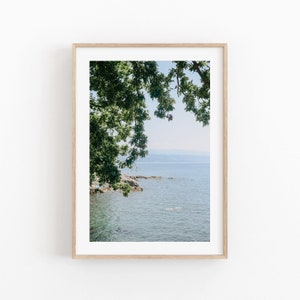 Croatia Seaside Print, Mediterranean Sea, Ocean View Poster, Printable Coastal Art, Neutral Beach Print, Pastel Ocean Wall Art, Summer Print