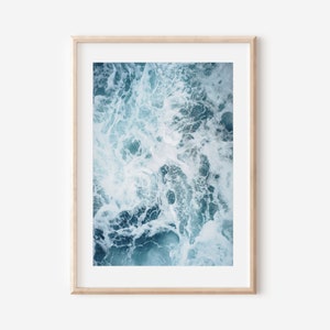Ocean Water Print, Nautical Wall Art, Digital Download, Coastal Decor, Beach Printable Wall Art, Ocean Waves Print, Blue Sea Water Print