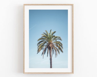 Tropical Palm Tree Print, Modern Beach Wall Art (Digital Download)