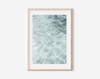 Neutral Beach Print,  Ocean Wall Art, Aqua Beach Wall Decor, Digital Download Art, Coastal Wall Art, Ocean Waves Print, Blue Sea Water Print
