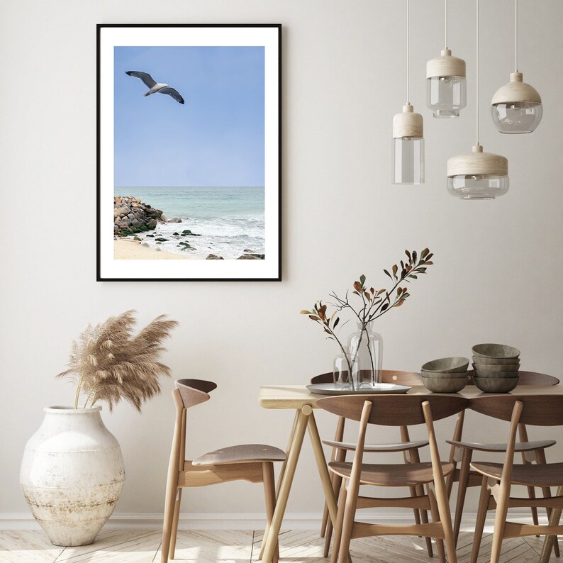 Seagull Beach Photography Print, Coastal Seascapes Decor (digital ...