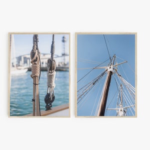 Sailing Poster Set of 2, Sailboat Photography, Beach House Decor, Sailing Gift, Printable Wall Art, Nautical Prints Set of 2,Gift for Sailor