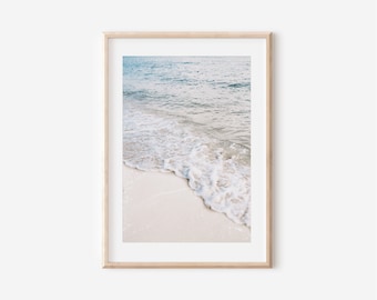 Ocean Waves Coastal Art Print, Beach Decor (Digital Download)
