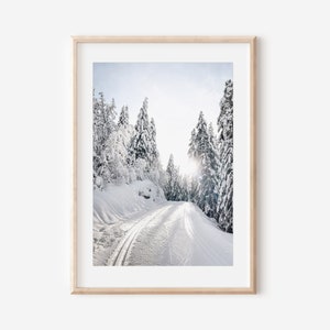 Winter Landscape Wall Art, Printable Digital Download, Christmas Downloadable Prints, Wonderland Printable, Snowy Nature, Scandinavian Art