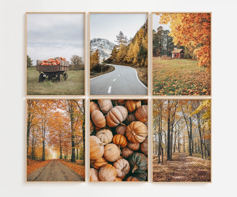 Autumn Landscape Photo Prints, Fall Gallery Wall Art Set (digital ...