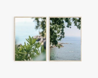 Coastal Beach Print Set, Modern Ocean Wall Art (Digital Download)