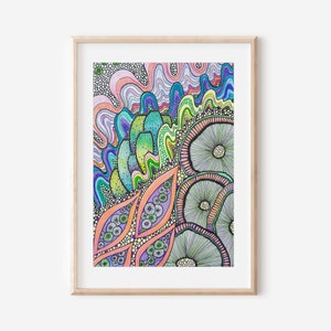 Underwater Art Painting, Seascape Art, Psychedelic Art, Botanical Print, Watercolor Illustration, Abstract Art, Marine Art Print, Corals Art