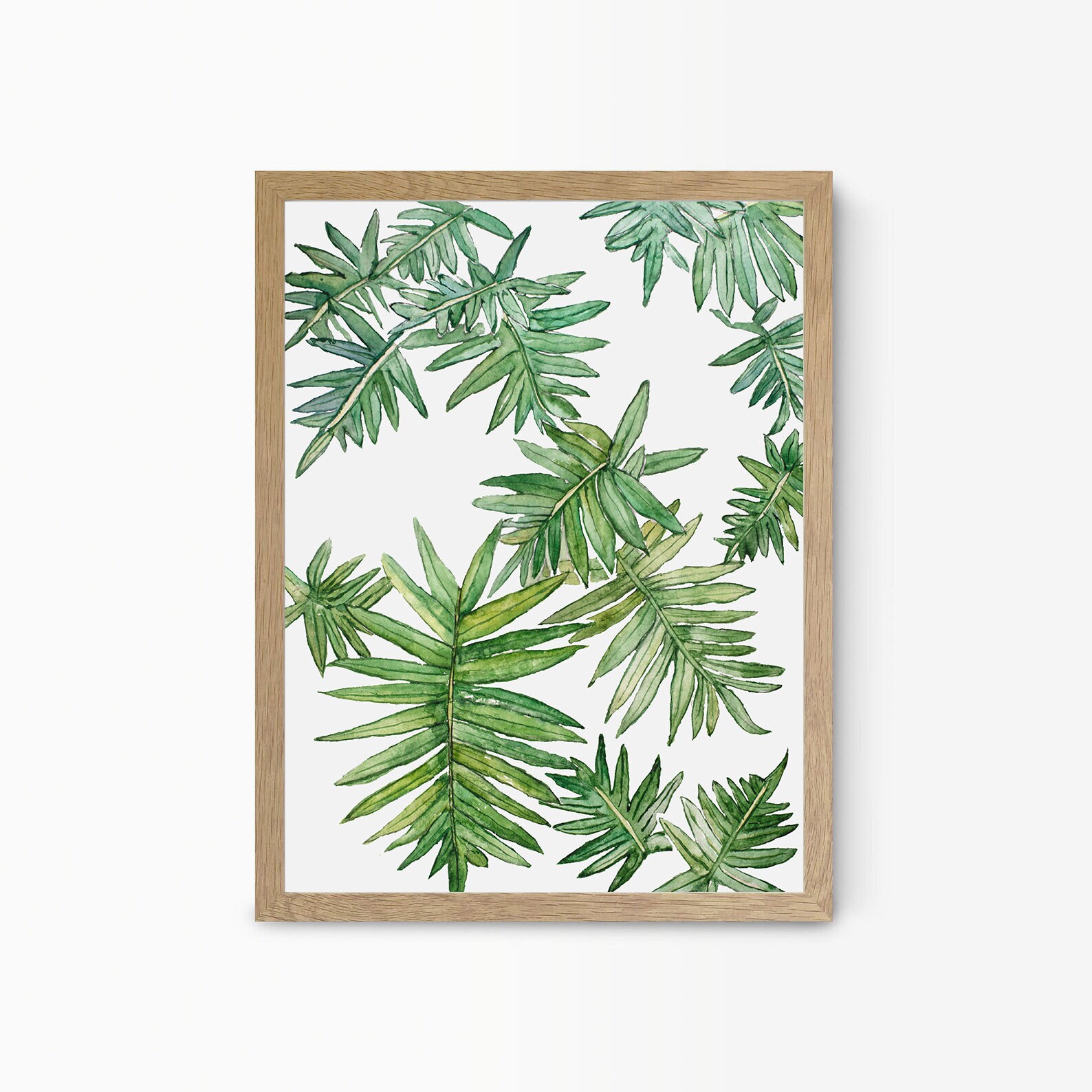 Tropical Leaf Print, Watercolor Wall Art, Botanical Artwork, Green Leaf