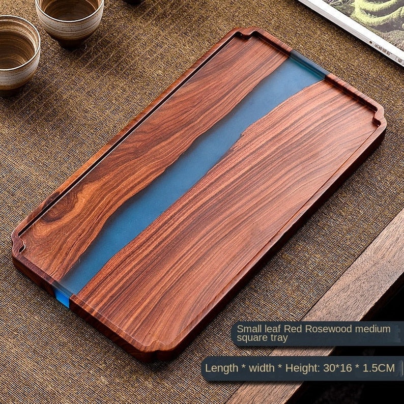 Luxury Rosewood and Epoxy Rolling Trays Etsy