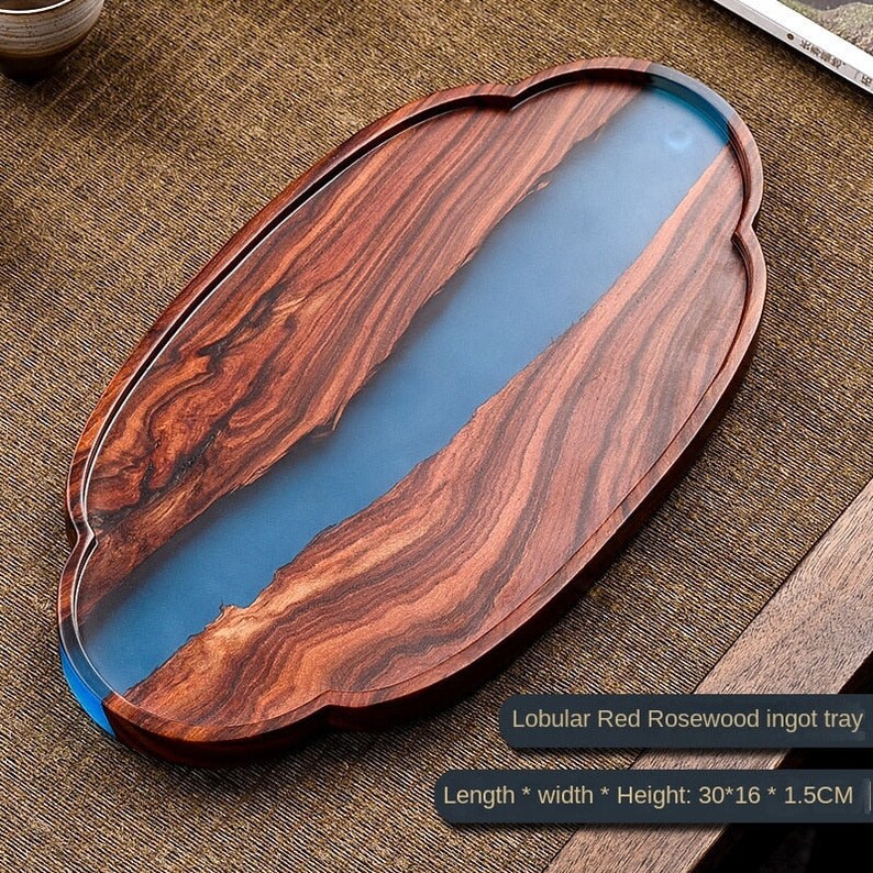 Luxury Rosewood and Epoxy Rolling Trays Etsy