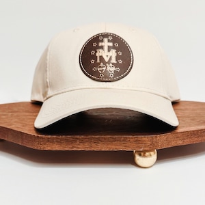 Miraculous Medal Hat/ Leather Patch Hat/ Catholic Hat for Men/ Catholic Hat for Women