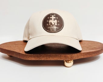 Miraculous Medal Hat/ Leather Patch Hat/ Catholic Hat for Men/ Catholic Hat for Women