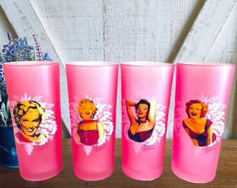 Vintage Marylyn Monroe Cocktail Glasses Bernard Of HollyWood Set Of 4