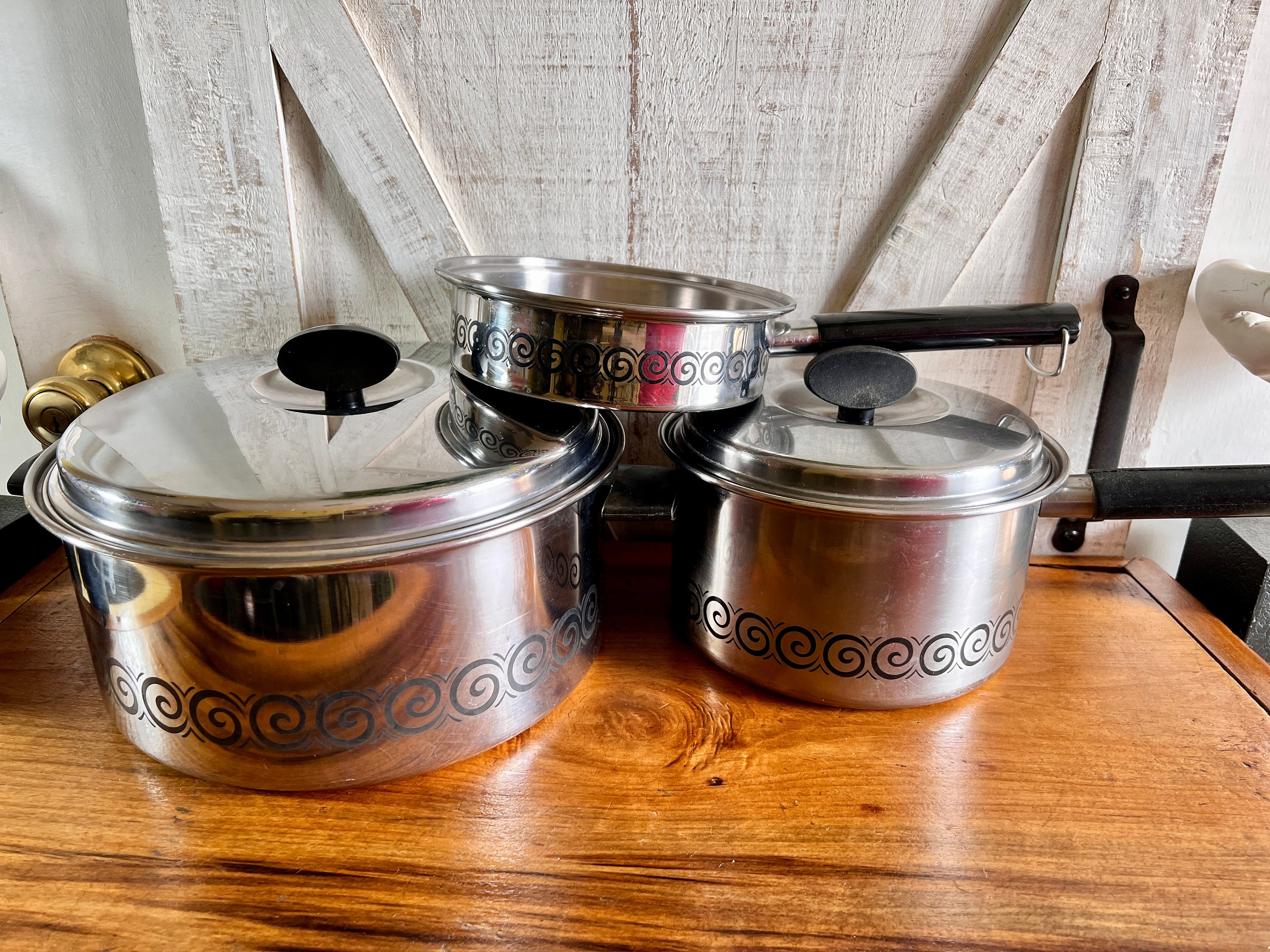 Pots and Pans Bakelite Handles Ekco Endura Stainless Steel Etsy