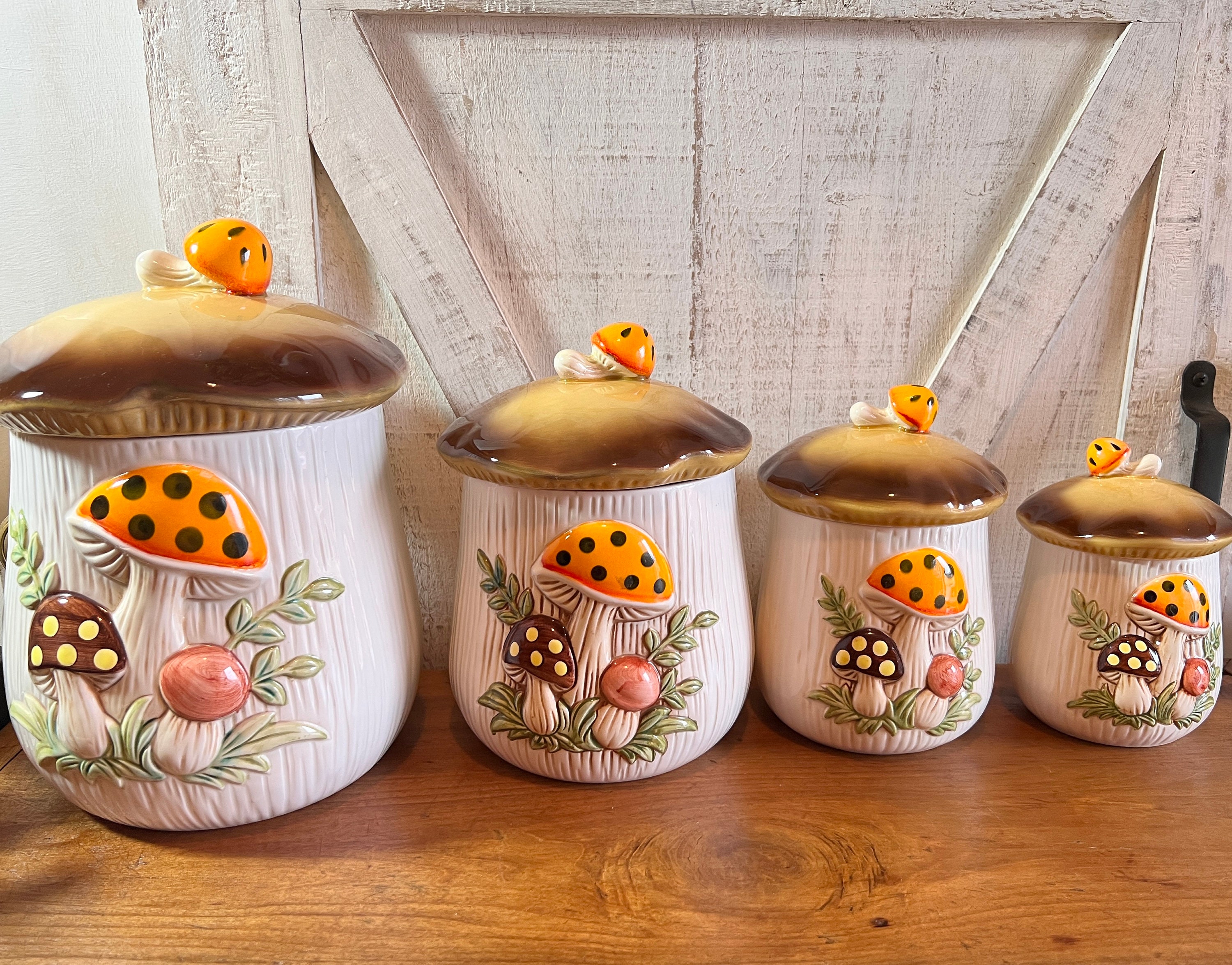 Eghver Mushroom Jar Cute Jars with Lids Canister  