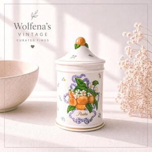 Vintage Le Cordon Bleu Pasta Canister Franklin Mint Discontinued Pattern