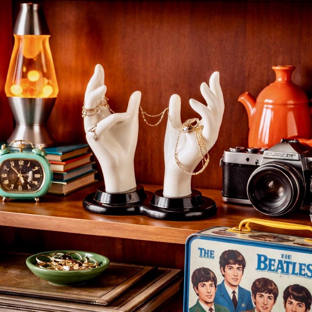 Clear Hand Display Vintage Double Hands Display, Retro Kitsch Decor - Etsy