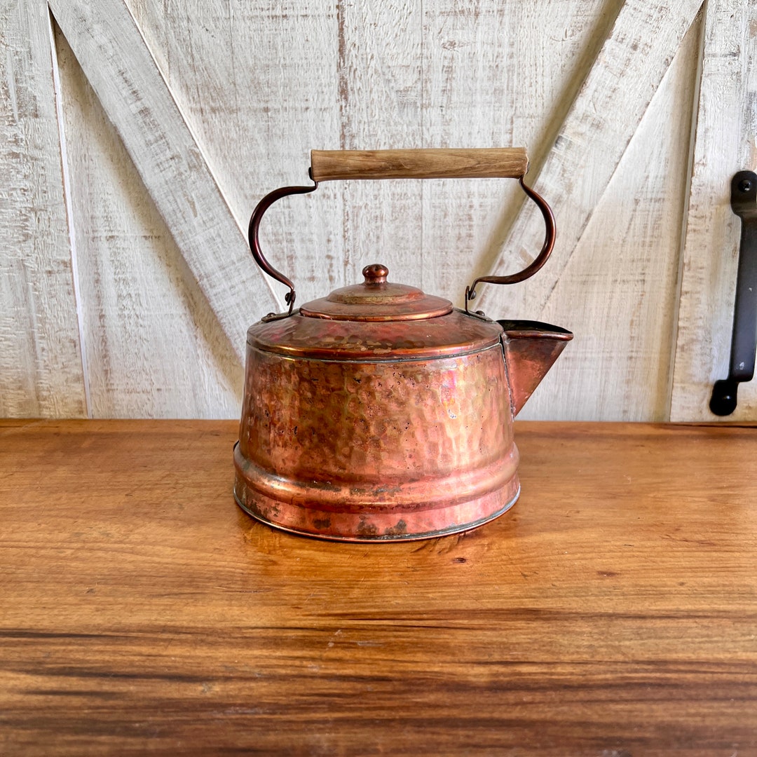 Vintage Gregorian Hammered Copper Kettle: Farmhouse Decor, Barn ...