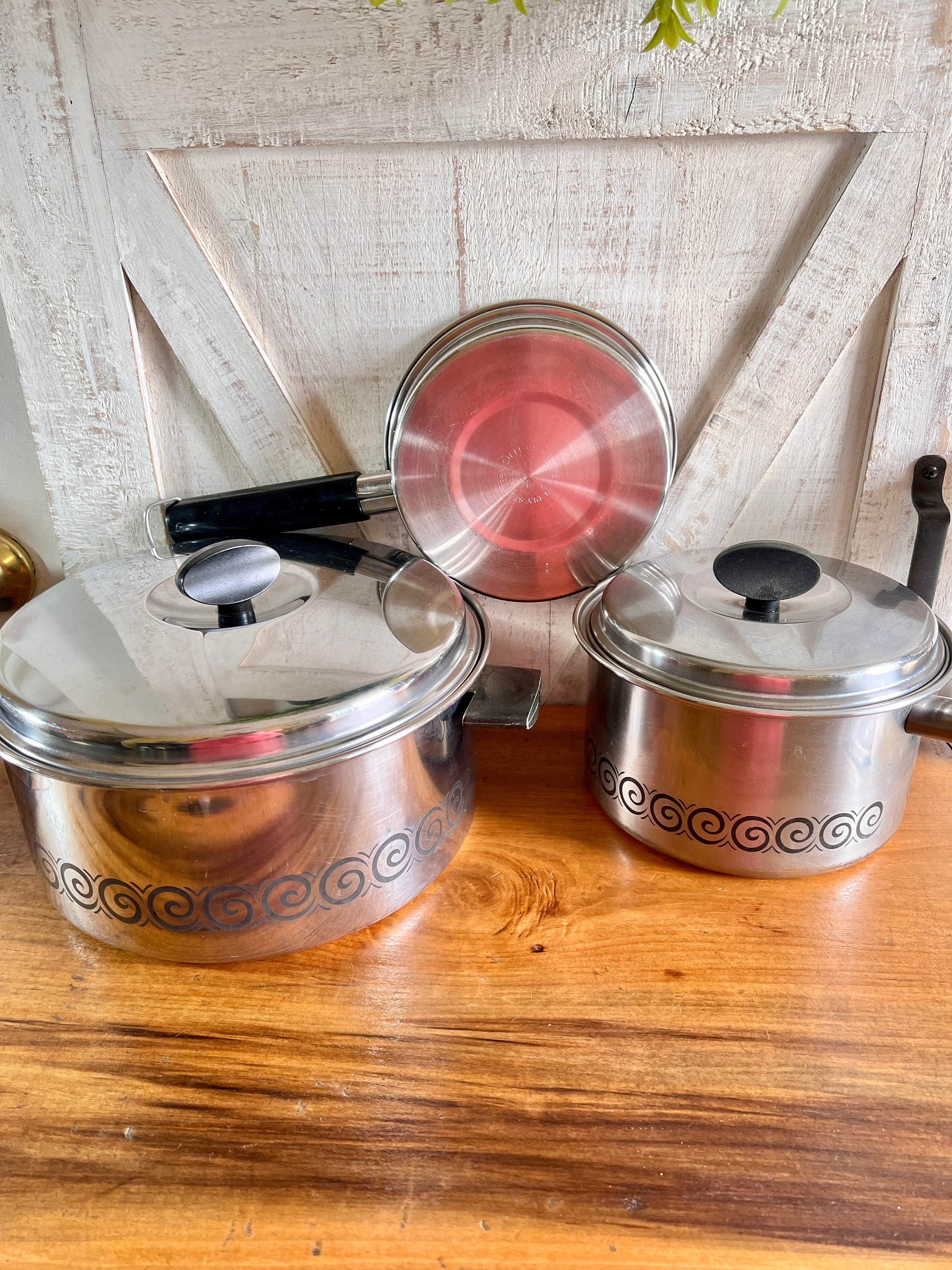 Pots and Pans Bakelite Handles Ekco Endura Stainless Steel Etsy