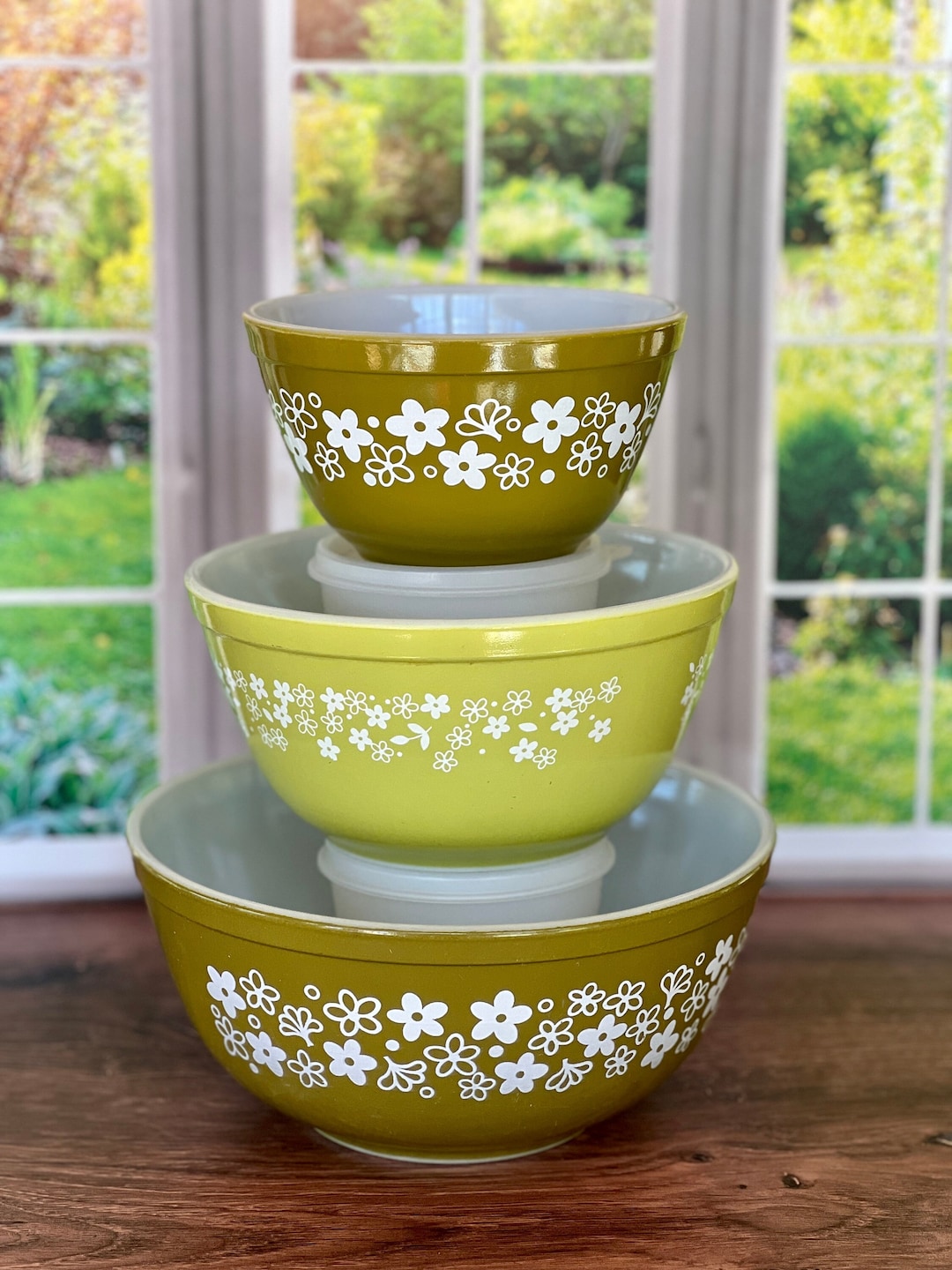 Vintage Pyrex Spring Blossom Mixing Bowl Set 401402403 Etsy