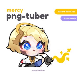 Mercy Overwatch 2 Pngtuber / Twitch Streamer /Discord Reactive Images / Youtube /  Obs / Cute Premade PNG-tuber / Healer
