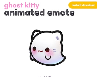 Geister Kitty Spin Emote: Gruseliger Chibi Gif (Digitaler Download)