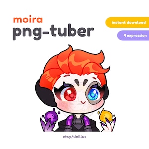 Moira Overwatch 2 Chibi Pngtuber: Reactive Streamer Images (Digital Download)