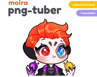 Moira Overwatch 2 Pngtuber / Twitch Streamer /Discord Reactive Images / Youtube /  Obs / Cute Premade PNG-tuber / Healer