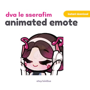 GEANIMEERDE Dva Jam-emote / Twitch-emotespakket / Emoji / Discord / Youtube / Emote / Leuke chibi-emotes / Overwatch-emotes