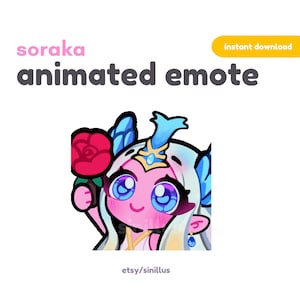 ANIMATED  Faeri Court Soraka Flower Emote / Twitch emotes pack / Emoji /Discord / Youtube / Cute chibi emotes/ Leauge of Legends Emotes