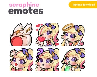 Star Guardian  Seraphine Emote Set/ Twitch emotes pack / Wild Rift / Discord / Youtube / Emote /  Cute chibi emotes/ Kawaii Emotes