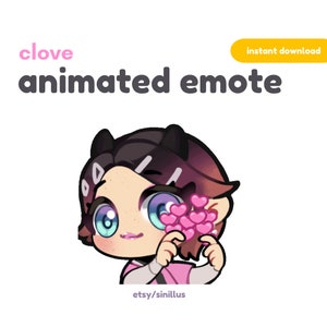 ANIMATED Clove Love Emote / Twitch emotes pack / Emoji /Discord / Youtube / Emote / Cute chibi emotes/ Valorant Emotes