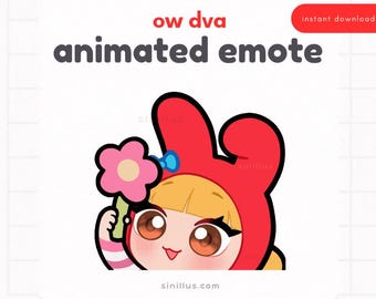 ANIMATED Overwatch Dva Cute Emote / Twitch emotes / Emoji / Discord / Youtube/