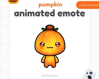 Animated Pumpkin Halloween Emote: Twitch/Discord/YouTube (Digital Download)
