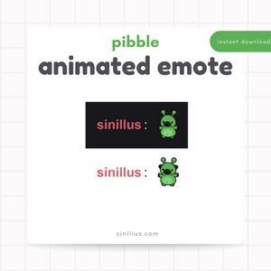 Pibble Text Cute Animated Alien Pibble Emote | Halloween Emote | Wash My Belly ...