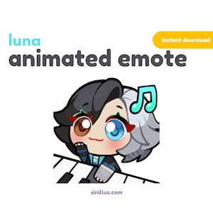 ANIMATED Luna Bongo Emote / Twitch emotes pack / Emoji /Discord / Youtube / Emote / Cute chibi emotes/