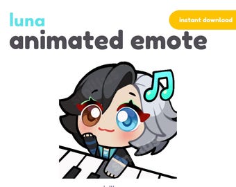 Animated Luna Chibi Emote: Twitch/Discord/YouTube (Digital Download)