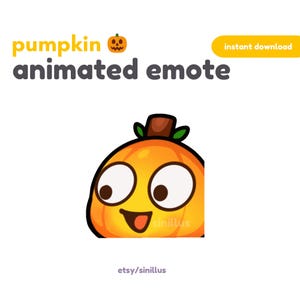 ANIMATED Pumpkin Zoom Emote / Twitch emotes Halloween  / Spooky Emoji/Discord / Youtube / Cute Pumpkin Chibi / Pumpkin Gif
