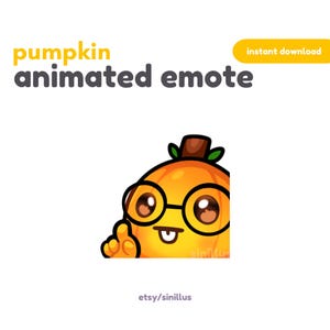 ANIMIERTES Kürbis nun eigentlich Emote / Twitch Emotes Halloween / Gruseliges Emoji/Discord / Youtube / Süßer Kürbis Chibi / Kürbis Gif