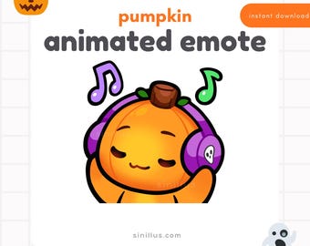 Animated Pumpkin Jam Emote : Spooky Chibi Gif Twitch Discord Youtube (Digital Download)