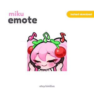 Cherry Miku Jam Chibi Emote: Twitch/Discord/YouTube (Digital Download)
