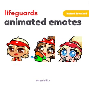 Animated Overwatch Lifeguard Emotes: Twitch Chibi Emote Pack (Digital Download)